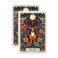 (2 Pack) Deer Themed Stickers - Nature and Floral Illustrations - Colorful Wildlife Stickers - 5" On Longest Side - Sticks to Smooth Flat Surfaces - Made in USA - BMCS4451