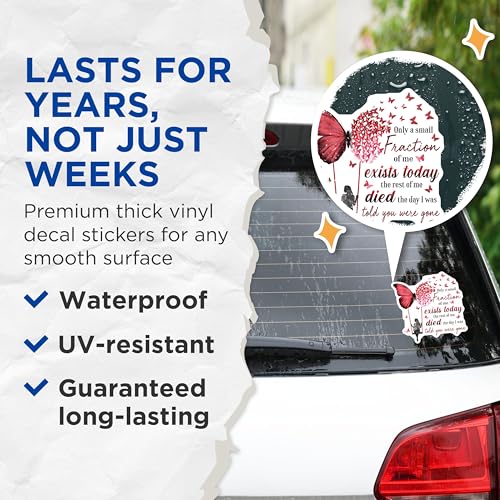 (2 Pack) Inspirational Quote Stickers - Butterfly Design - Uplifting Message Stickers - 5" On Longest Side - Sticks to Smooth Flat Surfaces - Made in USA - BMCS6139