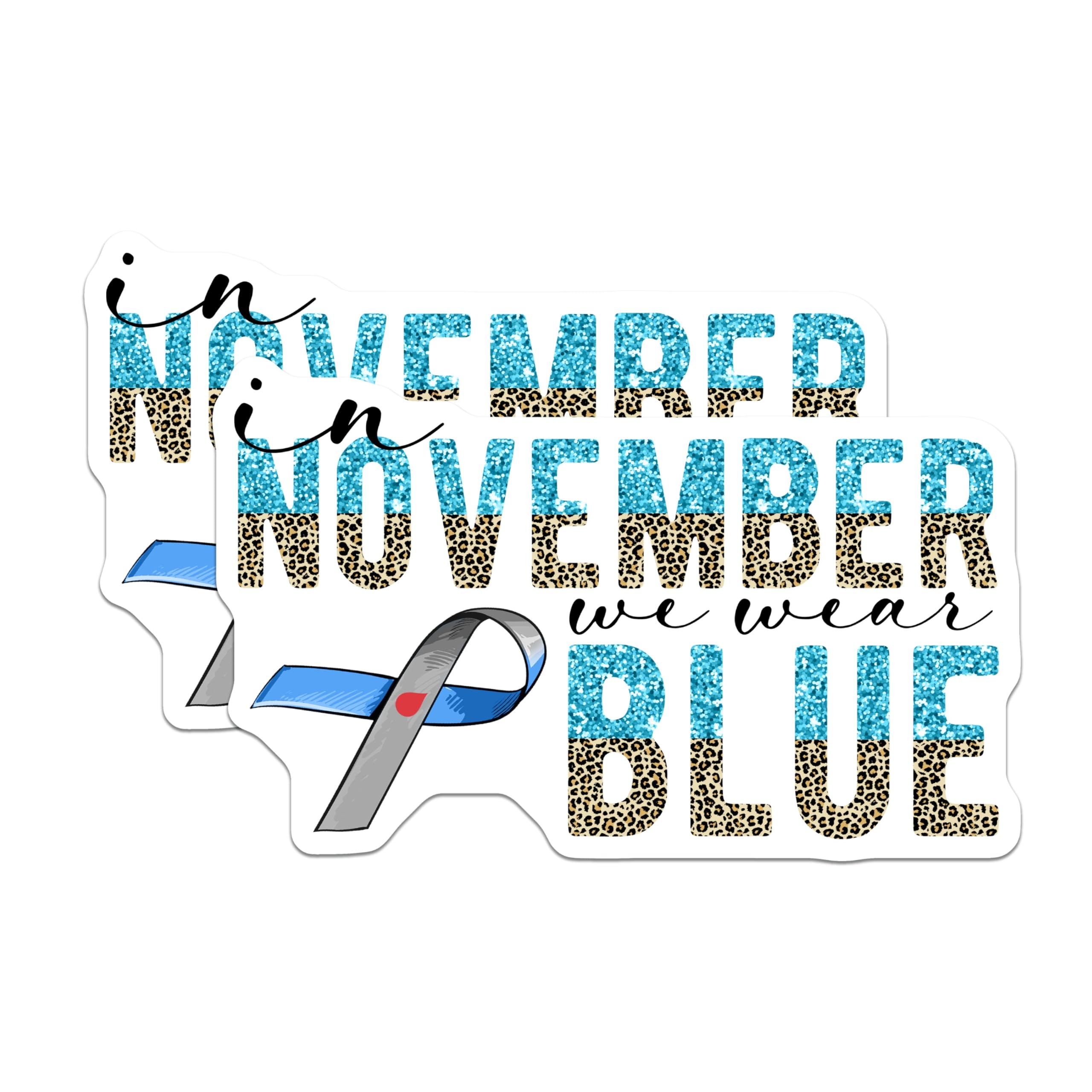 (2 Pack) Diabetes Awareness Magnets - November Wear Blue Magnet - Ribbon Fridge Magnets - 5" On Longest Side - Premium Magnet - for Cars, Refrigerators, Toolboxes, Lockers - Made in USA - MAG16840