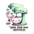(2 Pack) Bake Your Own Happiness Magnets - Cute Kitchen Decor - 5" On Longest Side - for Cars, Fridges, Toolboxes - Made in USA - MAG7516