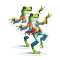 (2 Pack) Hippie Frog Magnets - Groovy Decor - Whimsical Fridge Magnets - 5" On Longest Side - Premium Magnet - for Cars, Refrigerators, Toolboxes, Lockers - Made in USA - MAG16771