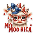 (2 Pack) Patriotic Cow Stickers - Independence Day Animal Stickers - Moo-rica Cute Cow Stickers - 5" On Longest Side - Sticks to Any Smooth Flat Surface - Made in USA - BMCS2716