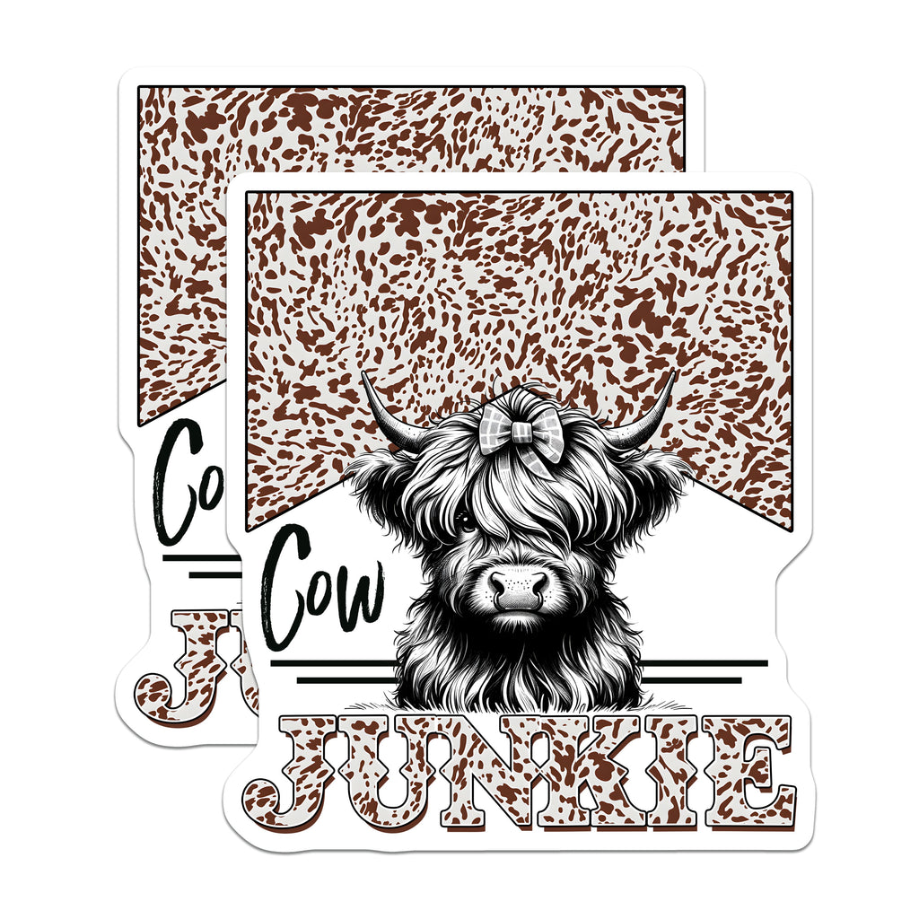 (2 Pack) Highland Cow Magnets - Cow Junkie Farm Decor - Cute Animal Lover Refrigerator Magnets - 5 Inches On Longest Side - Thick Durable Magnet - Made in USA - MAG38422