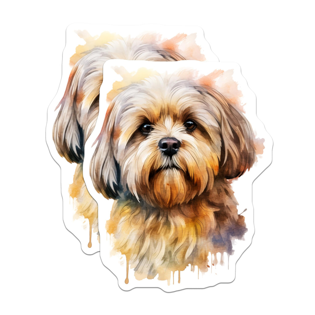 (2 Pack) Watercolor Shih Tzu Magnets - Fluffy Dog Art - Pet Lover Home Decor - 5 Inches On Longest Side - Thick Durable Magnet - Made in USA - MAG26396