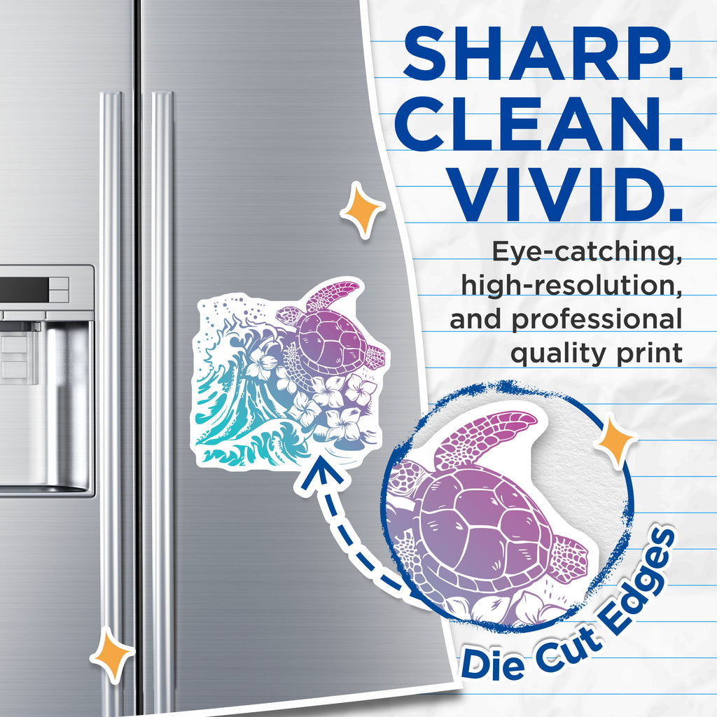 (2 Pack) Tropical Sea Turtle Magnets - Ocean Wave Hawaiian Plumeria Decor - Island Refrigerator Art - 5 Inches On Longest Side - Thick Durable Magnet - Made in USA - MAG39931