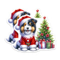 (2 Pack) Christmas Puppy Magnets - Santa Dog Decor - Holiday Refrigerator Accessory - Animal Lover Gift - 5 Inches On Longest Side - Thick Durable Magnet - Made in USA - MAG26708