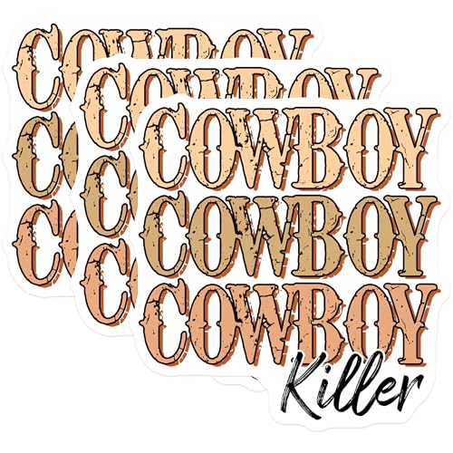 (3 Pack) Cowboy Killer Decals - Western Stickers - Country Decal - 3 Inches On Longest Side - Easy Peel & Apply - Made in USA - 3MCS1935