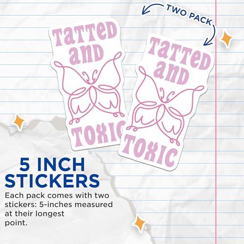 (2 Pack) Butterfly Stickers - 5" On Longest Side - Sticks to Smooth Flat Surfaces - Made in USA - BMCS8483 - BMCS8483