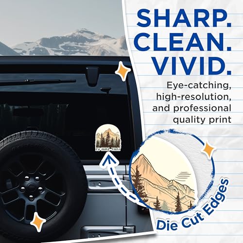 (2 Packs) I'd Hike That Love to Hike Stickers - Hiking Hiker Outdoorsman Decals - 5 Inches On Longest Side - Premium Vinyl Decal - Sticks to Any Smooth Flat Surface - Made in USA - BMCS2482