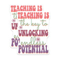 (2 Pack) Teaching is The Key Stickers - Unlocking Endless Potential - Inspirational Teacher Quotes Decals - 5" On Longest Side - Sticks to Smooth Flat Surfaces - Made in USA - BMCS8803