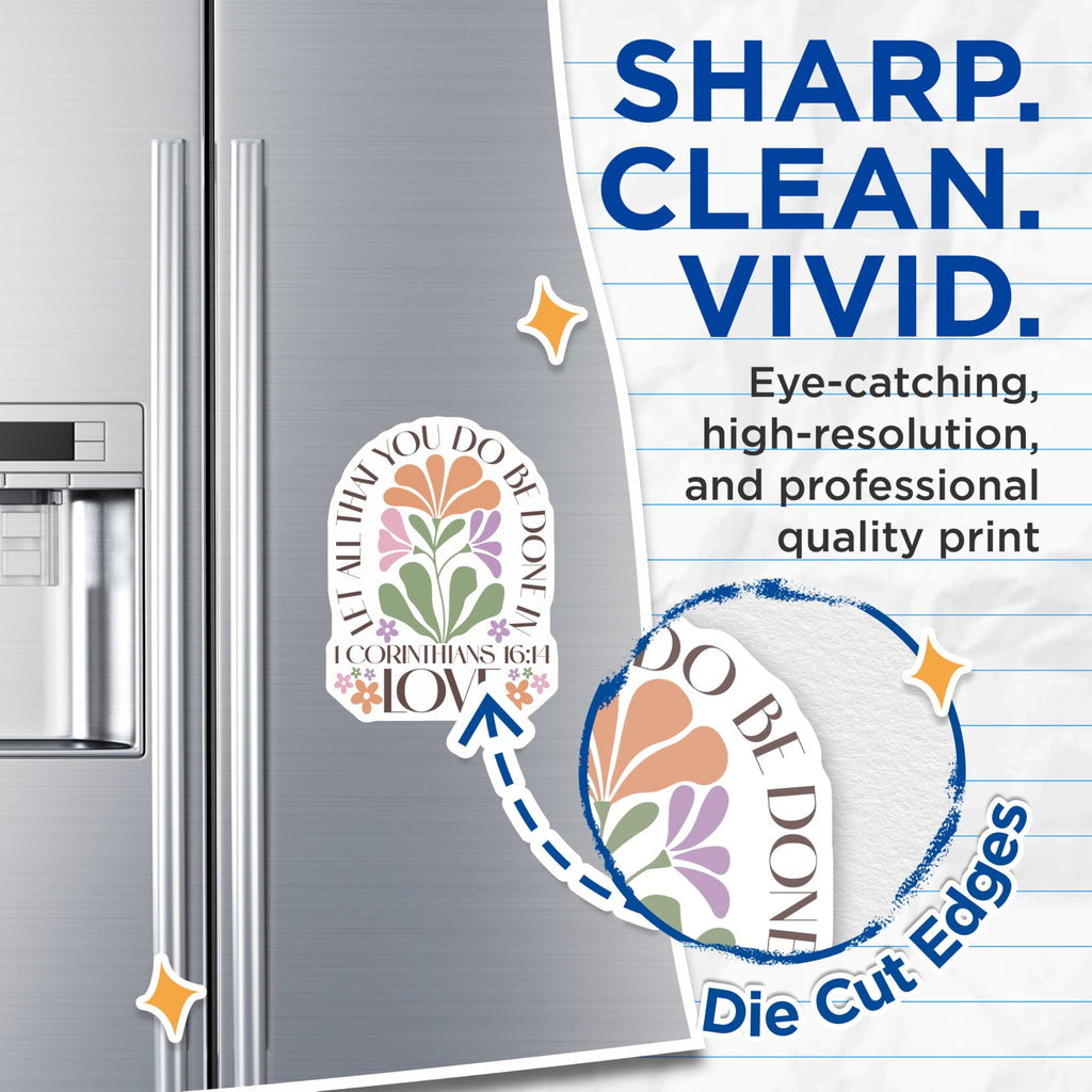 (2 Pack) Inspirational Magnets - Floral Verse Art - Fridge Locker Decor - 5" On Longest Side - Premium Magnet - for Cars, Refrigerators, Toolboxes, Lockers - Made in USA - MAG16627
