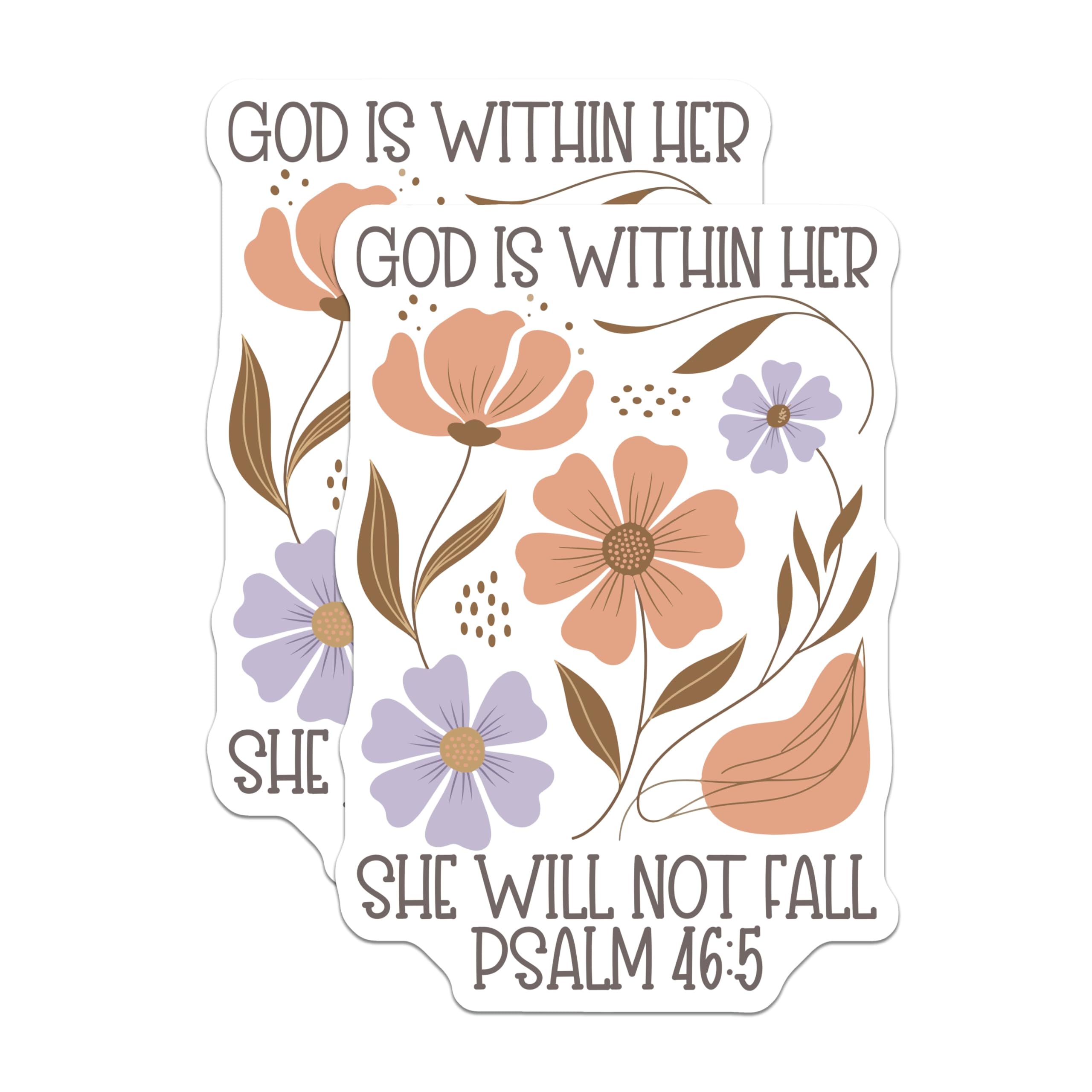 (2 Pack) Floral Bible Verse Magnets - Inspirational Fridge Decal - Psalm 46 5 Home Decor - 5" On Longest Side - Premium Magnet - for Cars, Refrigerators, Toolboxes, Lockers - Made in USA - MAG16547
