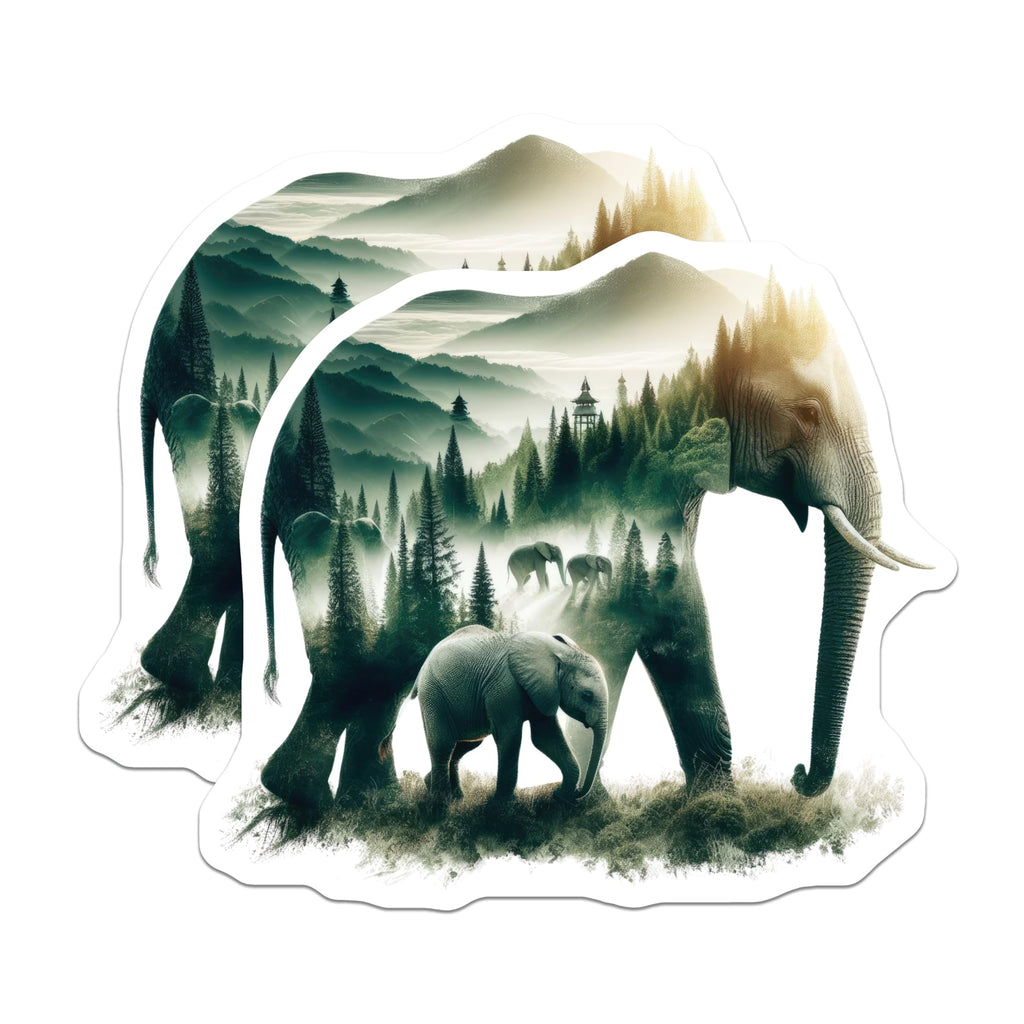 (2 Pack) Elephant Magnets - Animal Refrigerator Magnets - Wildlife Home Decor - 5" On Longest Side - Premium Magnet - for Cars, Refrigerators, Toolboxes, Lockers - Made in USA - MAG16030