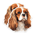 (2 Pack) Cavalier King Charles Spaniel Magnets - Blenheim Dog Breed Art Decor - Pet Lover Refrigerator Adornments - 5 Inches On Longest Side - Thick Durable Magnet - Made in USA - MAG23812