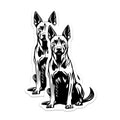 (2 Pack) German Shepherd Magnets - Dog Breed Decor - Canine Fridge Accessory - 5 Inches On Longest Side - Thick Durable Magnet - Made in USA - MAG38384