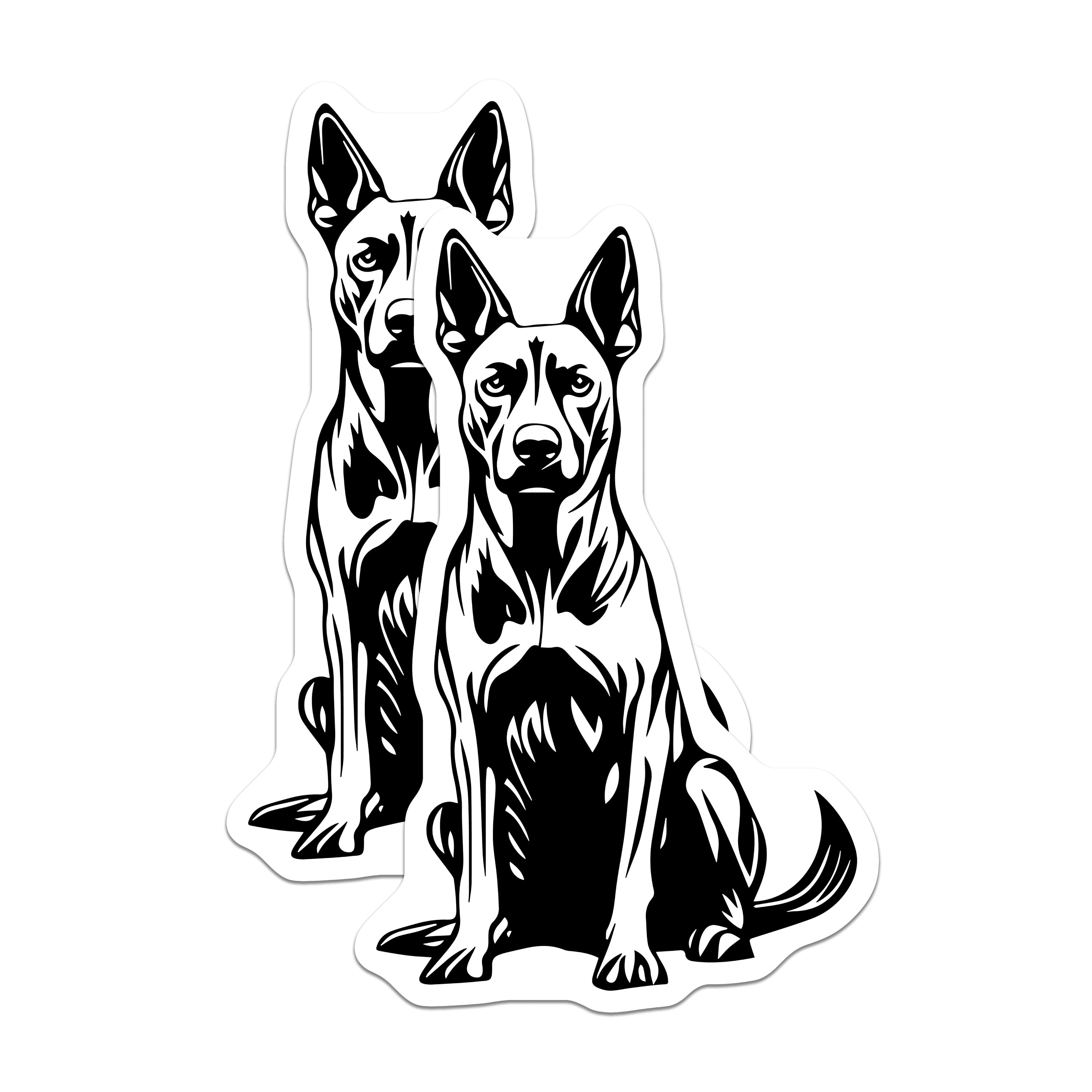 (2 Pack) German Shepherd Magnets - Dog Breed Decor - Canine Fridge Accessory - 5 Inches On Longest Side - Thick Durable Magnet - Made in USA - MAG38384