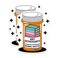 (2 Pack) Book Lover Antidepressant Magnets - Reading Therapy Decor - Bookish Mental Health Humor - Bibliophile Accessory - 5 Inches On Longest Side - Thick Durable Magnet - Made in USA - MAG22687