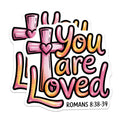 (2 Pack) You are Loved Magnets - Inspirational Religious Decor - Bible Verse Romans - 5" On Longest Side - Premium Magnet - for Cars, Refrigerators, Toolboxes, Lockers - Made in USA - MAG16559