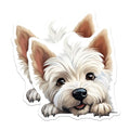 (2 Pack) White Terrier Dog Magnet - 5" On Longest Side - Sticks to Smooth Flat Surfaces - Made in USA - MAG10334