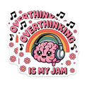 (2 Pack) Overthinking Brain Magnets - Funny Mental Health Awareness - Quirky Kawaii Decor Rainbow Music Notes - 5 Inches On Longest Side - Thick Durable Magnet - Made in USA - MAG22922