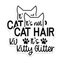 (2 Pack) Cat Hair Kitty Glitter Magnets - Funny Cat Magnet - Cat Lover Magnet - 5" On Longest Side - for Cars, Fridges, Toolboxes - Made in USA - MAG4112