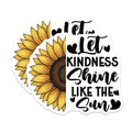 (2 Pack) Sunflower Magnets - Kindness Quote - Floral Kitchen Decor - 5" On Longest Side - Premium Magnet - for Cars, Refrigerators, Toolboxes, Lockers - Made in USA - MAG16476
