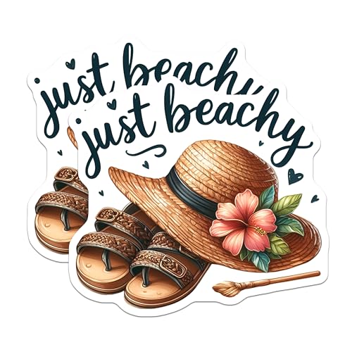 (2 Pack) Just Beachy Stickers - 5" On Longest Side - Sticks to Smooth Flat Surfaces - Made in USA - BMCS9276 - BMCS9276