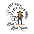 (2 Pack) Funny Cowboy Frog Stickers - Wild West Themed Stickers - Quirky Animal Pun Decals - 5" On Longest Side - Sticks to Any Smooth Flat Surface - Made in USA - BMCS2915
