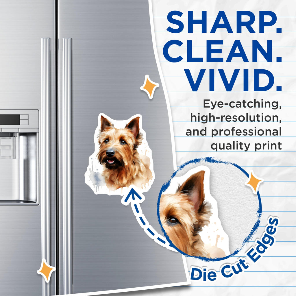 (2 Pack) Watercolor Terrier Dog Magnets - Scruffy Dog Art Fridge Decor - Dog Mom Pet Lover Kitchen Magnets - 5 Inches On Longest Side - Thick Durable Magnet - Made in USA - MAG28340