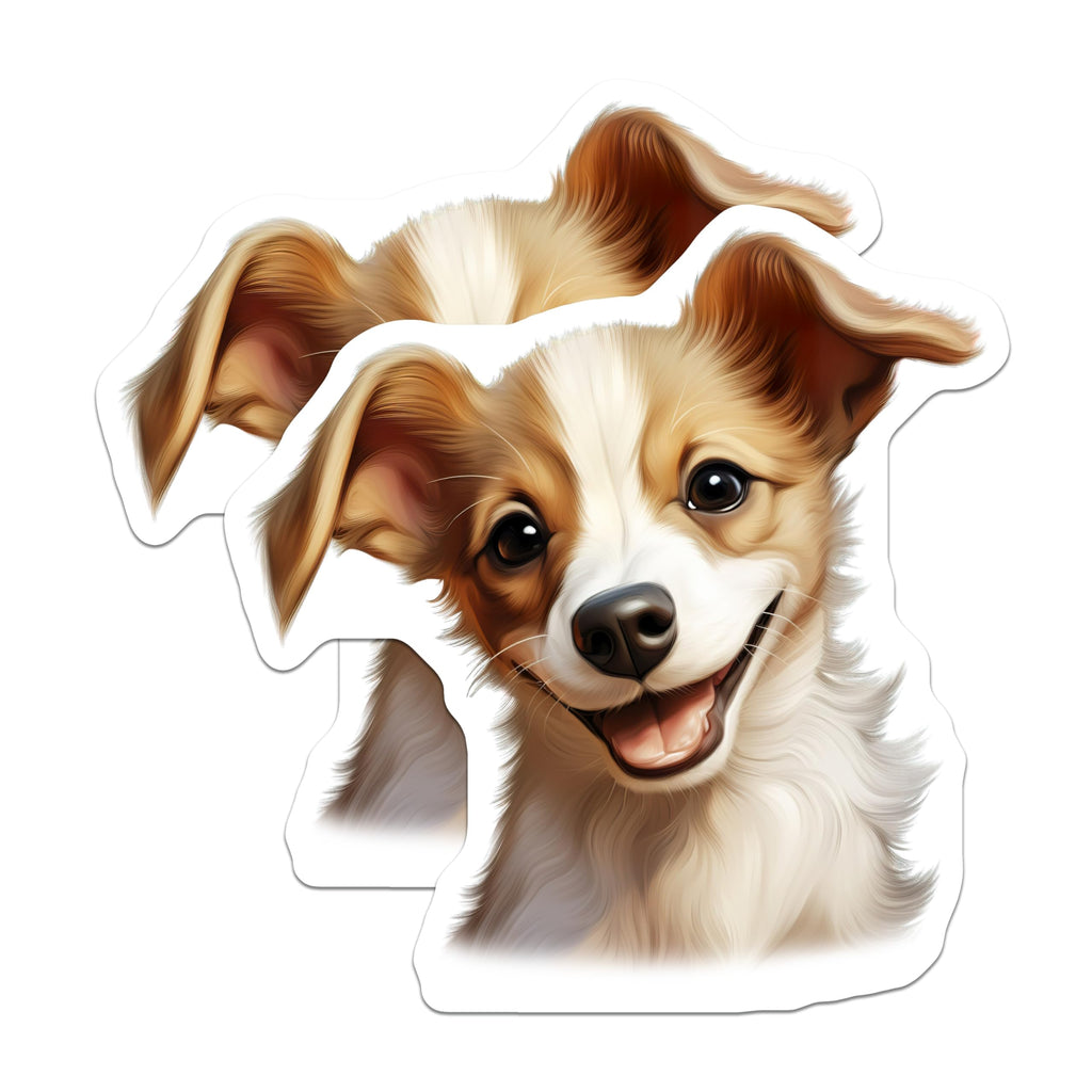 (2 Pack) Jack Russell Puppy Magnets - Happy Dog Fridge Decor - Cute Pet Lover Charm - 5 Inches On Longest Side - Thick Durable Magnet - Made in USA - MAG24069