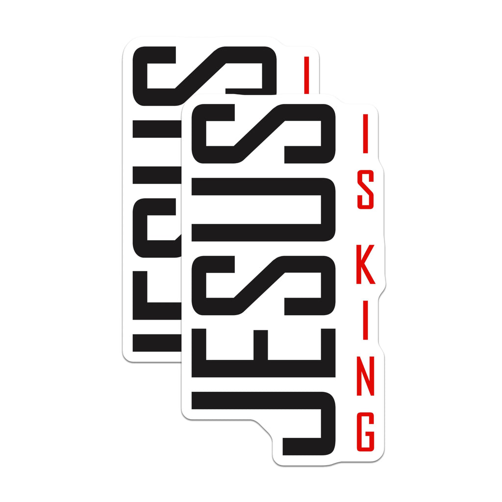 (2 Pack) Jesus is King Magnets - Christian Faith Decor - Religious Statement Art - 5 Inches On Longest Side - Thick Durable Magnet - Made in USA - MAG24226