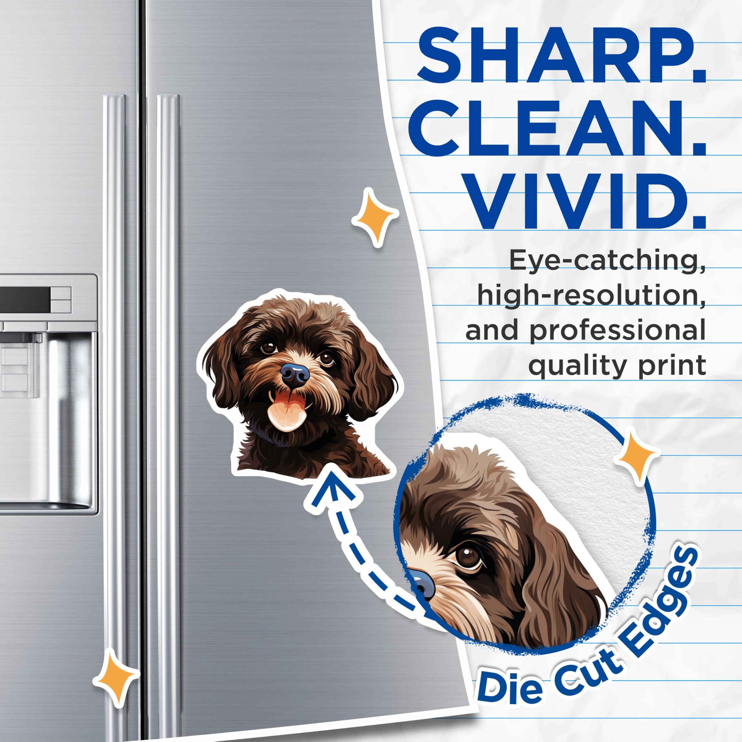 (2 Pack) Cockapoo Puppy Magnets - Cute Dog Lover Decor - Pet Parent Fridge Accessory - 5 Inches On Longest Side - Thick Durable Magnet - Made in USA - MAG26222