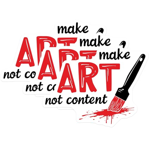 (3 Pack) Make Art Not Content Decals - Laptop Decal - Artist Decals- 3 Inches On Longest Side - Easy Peel & Apply - Made in USA - 3MCS5519