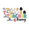 (2 Pack) Teacher Bunny Stickers - Cute Teacher Accessories - Classroom Decor - 5" On Longest Side - Sticks to Smooth Flat Surfaces - Made in USA - BMCS8150