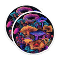 (2 Pack) Vibrant Mushroom Stickers - Trippy Fungi Sticker - Colorful Psychedelic Art Stickers - 5" On Longest Side - Sticks to Smooth Flat Surfaces - Made in USA - BMCS6505