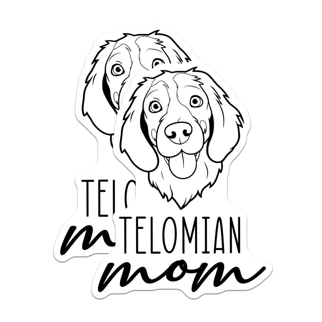 (2 Pack) Telomian Mom Magnets - Telomian Dog Breed Decor - Pet Owner Refrigerator Art - Cute Canine Kitchen Accessory - 5 Inches On Longest Side - Thick Durable Magnet - Made in USA - MAG27056