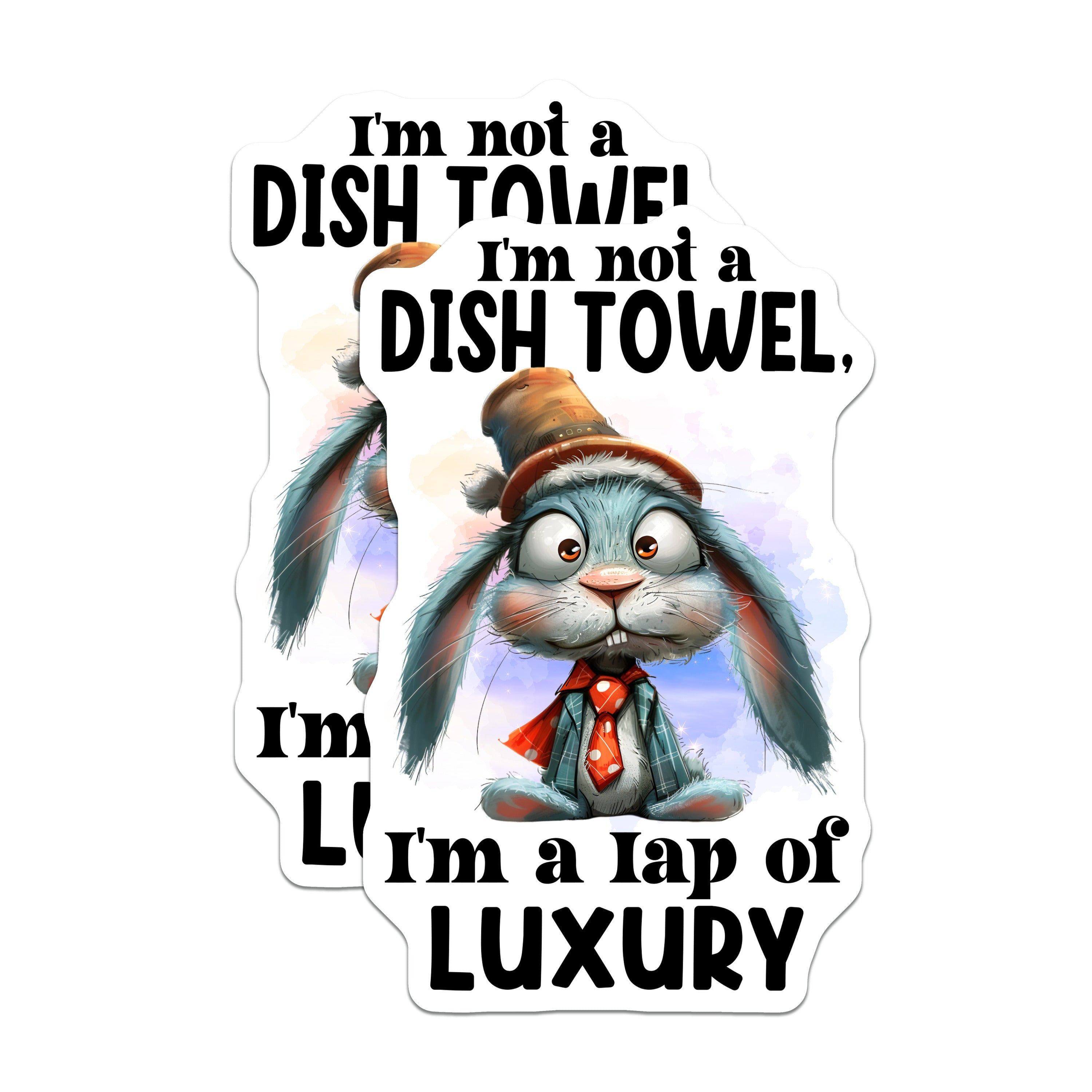(2 Pack) Sarcastic Bunny Magnets - Lap of Luxury Quote - Funny Refrigerator Decor - 5 Inches On Longest Side - Thick Durable Magnet - Made in USA - MAG38269