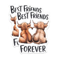 (2 Pack) Highland Cow Magnets - Best Friends Forever - Scottish Cow Decor - 5" On Longest Side - Premium Magnet - for Cars, Refrigerators, Toolboxes, Lockers - Made in USA - MAG14607
