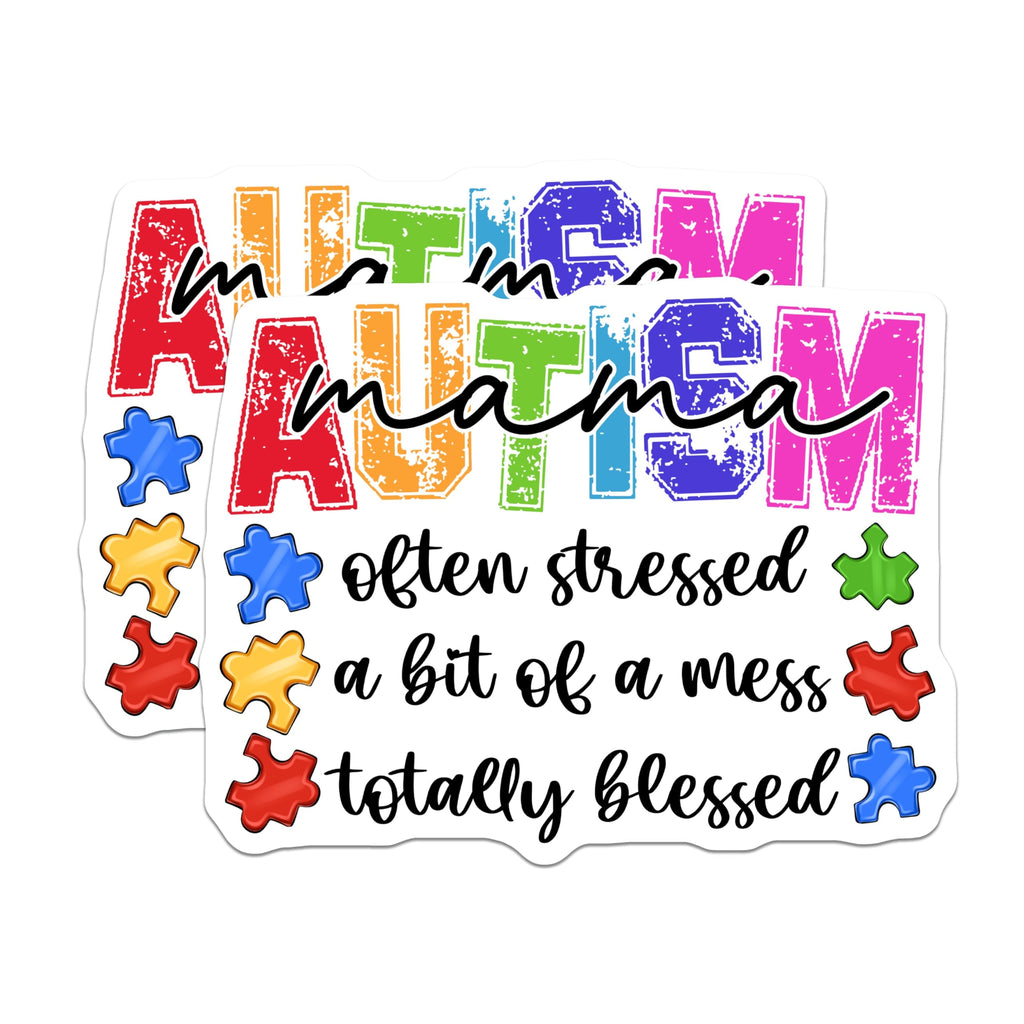 (2 Pack) Autism Mama Magnets - Special Needs Mom - Neurodiversity Advocate Refrigerator Decor - 5 Inches On Longest Side - Thick Durable Magnet - Made in USA - MAG25079