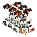 (3 Pack) Jack Russell Terrier Decals - Sit Stay Love Dog - Cute Puppy Laptop Decal - 3 Inches On Longest Side - Easy Peel & Apply - Made in USA - 3MCS1614