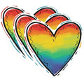 (3 Pack) Rainbow Heart Decals - Pride Heart Stickers - Laptop Decals - 3 Inches On Longest Side - Easy Peel & Apply - Made in USA - 3MCS1153