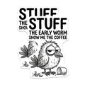 (2 Pack) Coffee Lover Magnets - Grumpy Bird Humor - Early Morning Decor - 5 Inches On Longest Side - Thick Durable Magnet - Made in USA - MAG39961