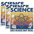 (3 Pack) Science Like Magic Decals - Funny Scientist Sticker - Science Lover Decal - 3 Inches On Longest Side - Easy Peel & Apply - Made in USA - 3MCS4439