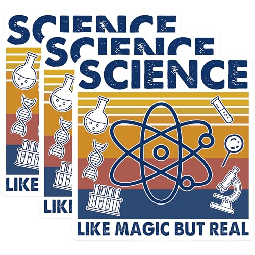 (3 Pack) Science Like Magic Decals - Funny Scientist Sticker - Science Lover Decal - 3 Inches On Longest Side - Easy Peel & Apply - Made in USA - 3MCS4439
