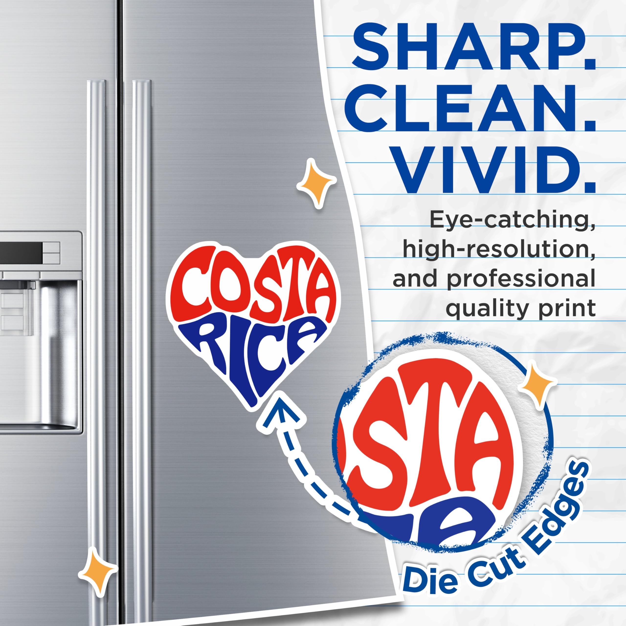 (2 Pack) Costa Rica Heart Magnets - Pura Vida Travel Souvenir - Country Pride Decor - 5 Inches On Longest Side - Thick Durable Magnet - Made in USA - MAG19293
