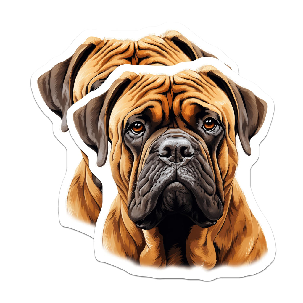 (2 Pack) Bullmastiff Dog Magnets - Realistic Canine Portrait - Pet Lover Home Decor - 5 Inches On Longest Side - Thick Durable Magnet - Made in USA - MAG27592