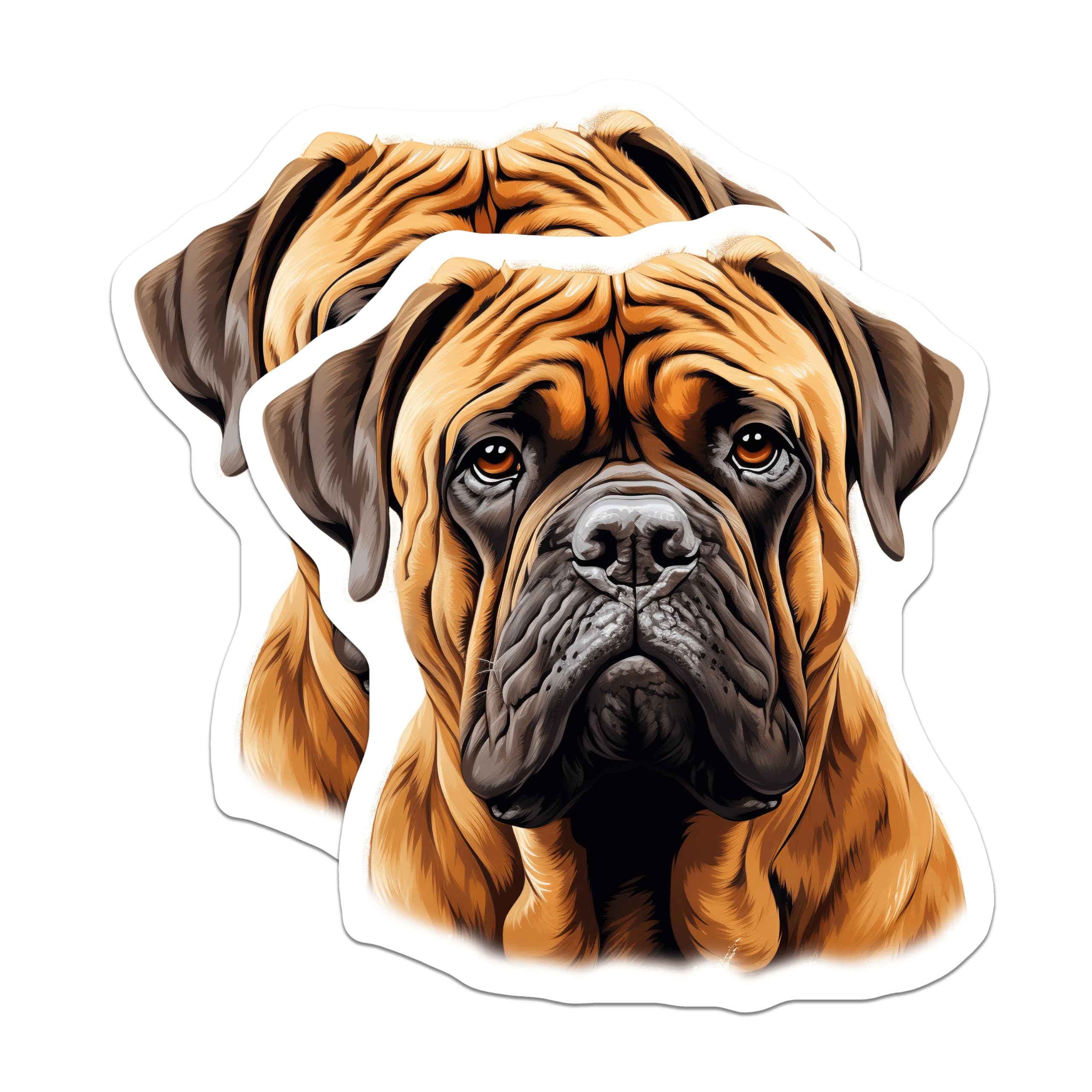 (2 Pack) Bullmastiff Dog Magnets - Realistic Canine Portrait - Pet Lover Home Decor - 5 Inches On Longest Side - Thick Durable Magnet - Made in USA - MAG27592