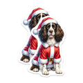 (2 Pack) Christmas Dog Magnets - Santa Spaniel Holiday Decor - Pet Lover Refrigerator Accessory - 5 Inches On Longest Side - Thick Durable Magnet - Made in USA - MAG27243