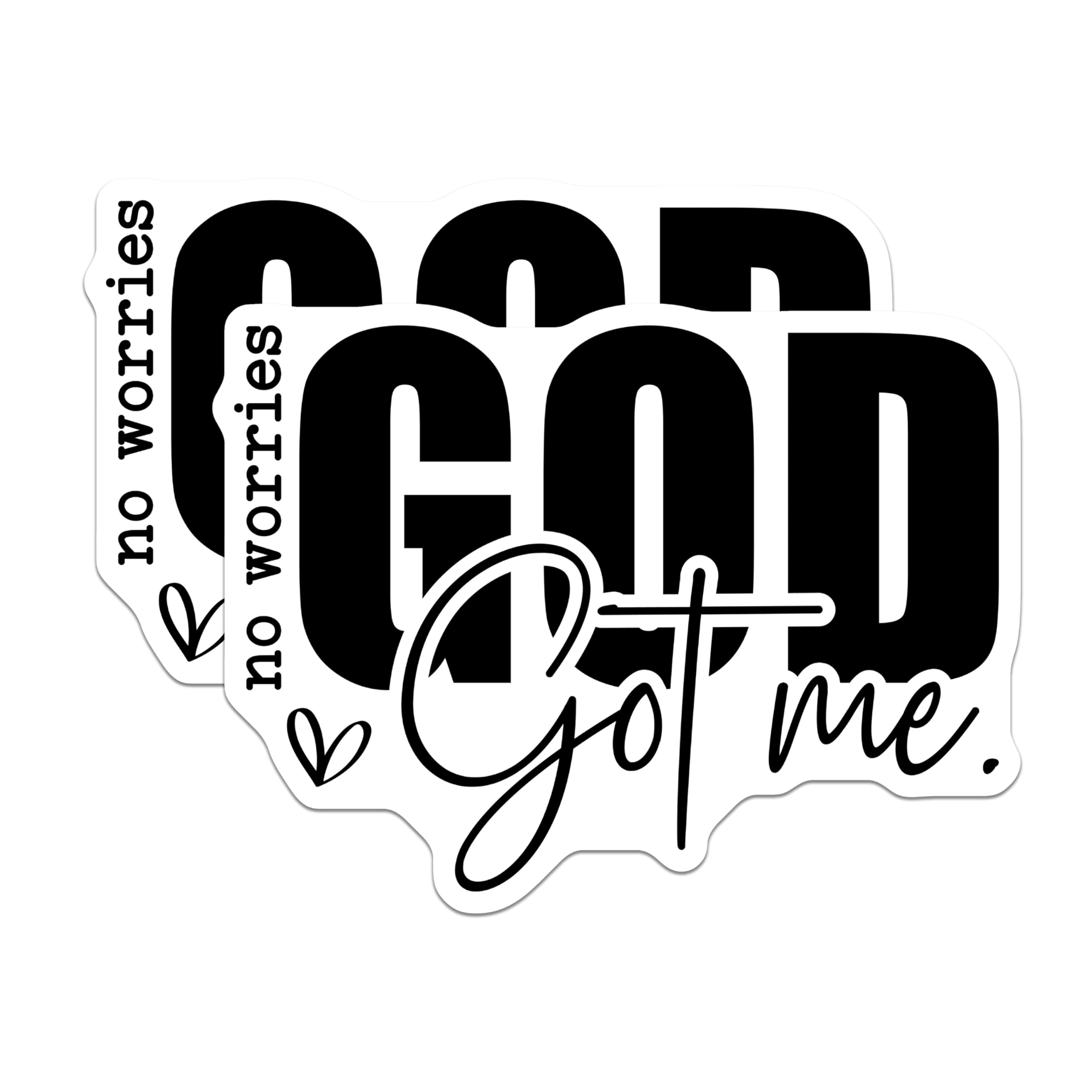 (2 Pack) No Worries God Got Me Magnets - Christian Faith Decor - Inspirational Scripture Art - 5 Inches On Longest Side - Thick Durable Magnet - Made in USA - MAG28710