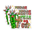(2 Pack) Jesus Fills My Cup Magnets - Christian Christmas Decor - Holiday Reindeer Design - 5 Inches On Longest Side - Thick Durable Magnet - Made in USA - MAG25076